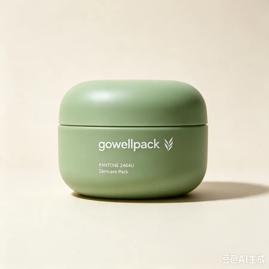 Pebble Shaped Matte Green Skincare Cream Jar