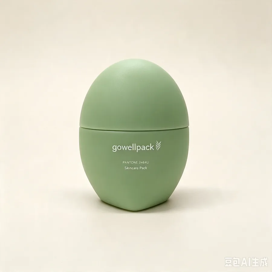 Matte Green Egg Shaped Cosmetic Cream Jar