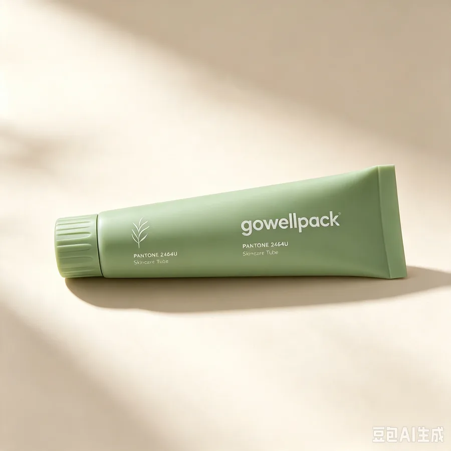 Sage Green Skincare Tube with Ribbed Cap