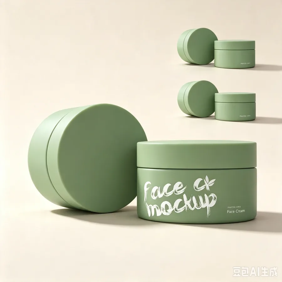 Matte Sage Green Cosmetic Cream Jar
