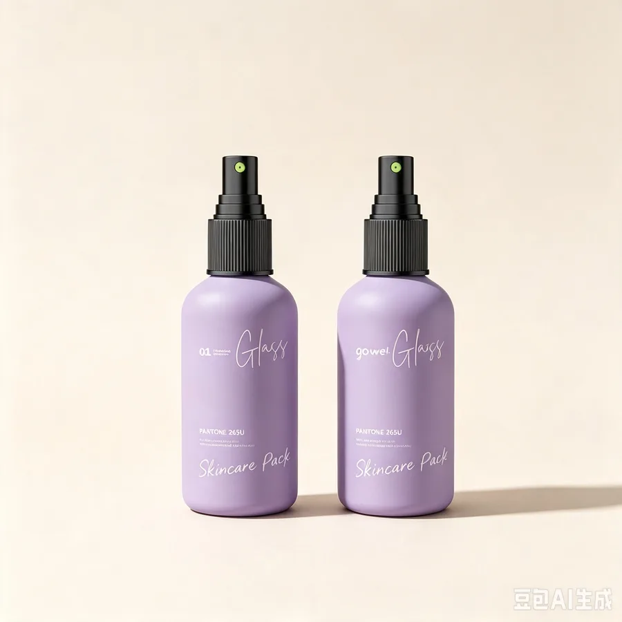 Matte Lavender Glass Spray Bottles with Black Pump