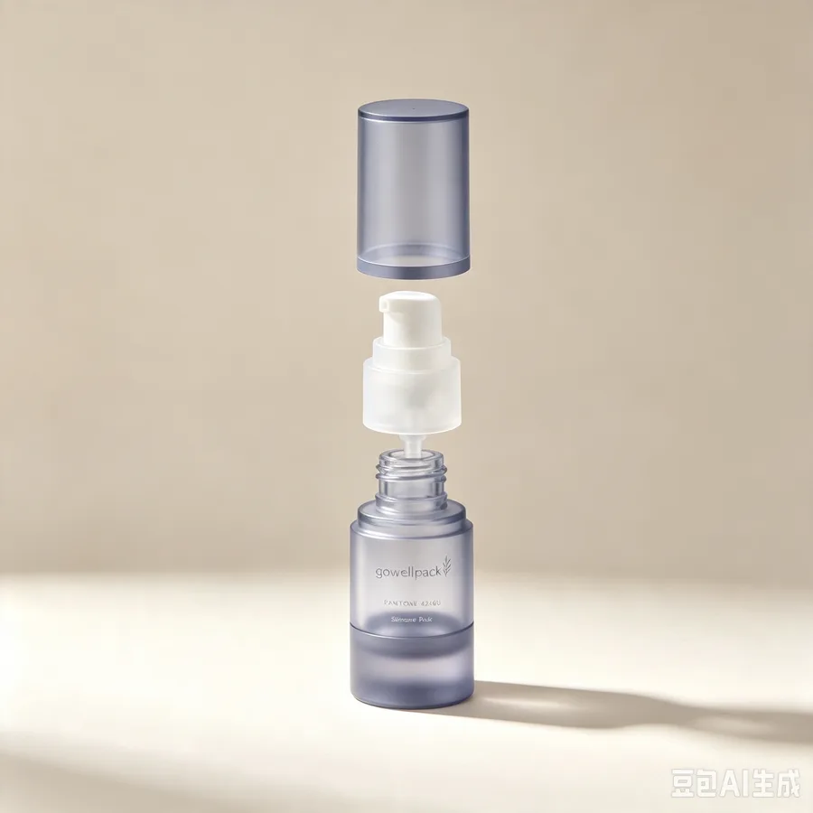 Matte Purple Plastic Serum Bottle with Pump