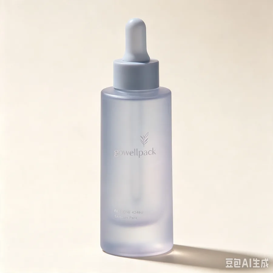 Frosted Lavender Glass Serum Bottle with Dropper