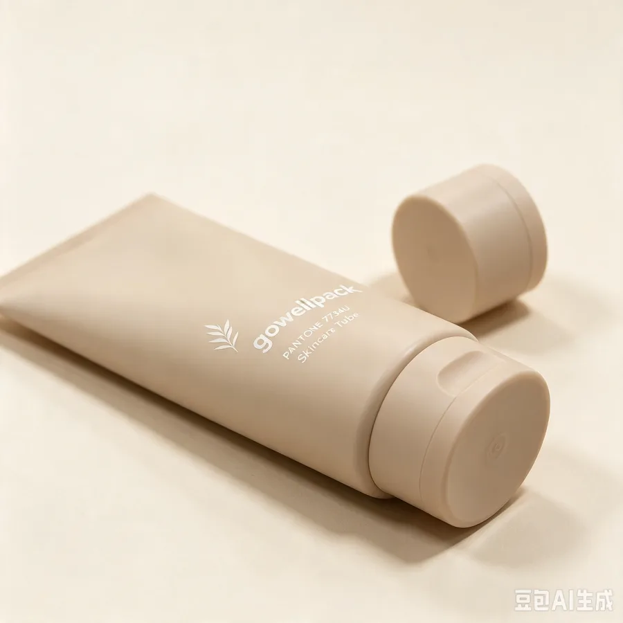 Matte Beige Cosmetic Squeeze Tube with Cap