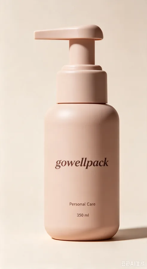 Matte peach plastic lotion pump bottle