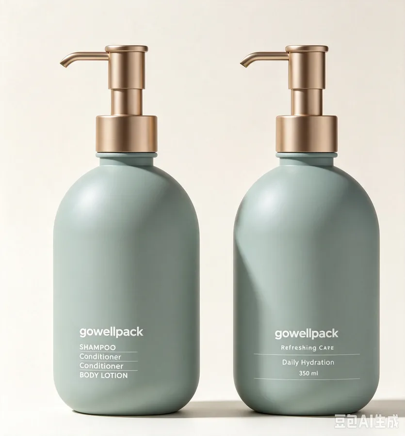 Matte Sage Green Lotion Bottles with Gold Pumps