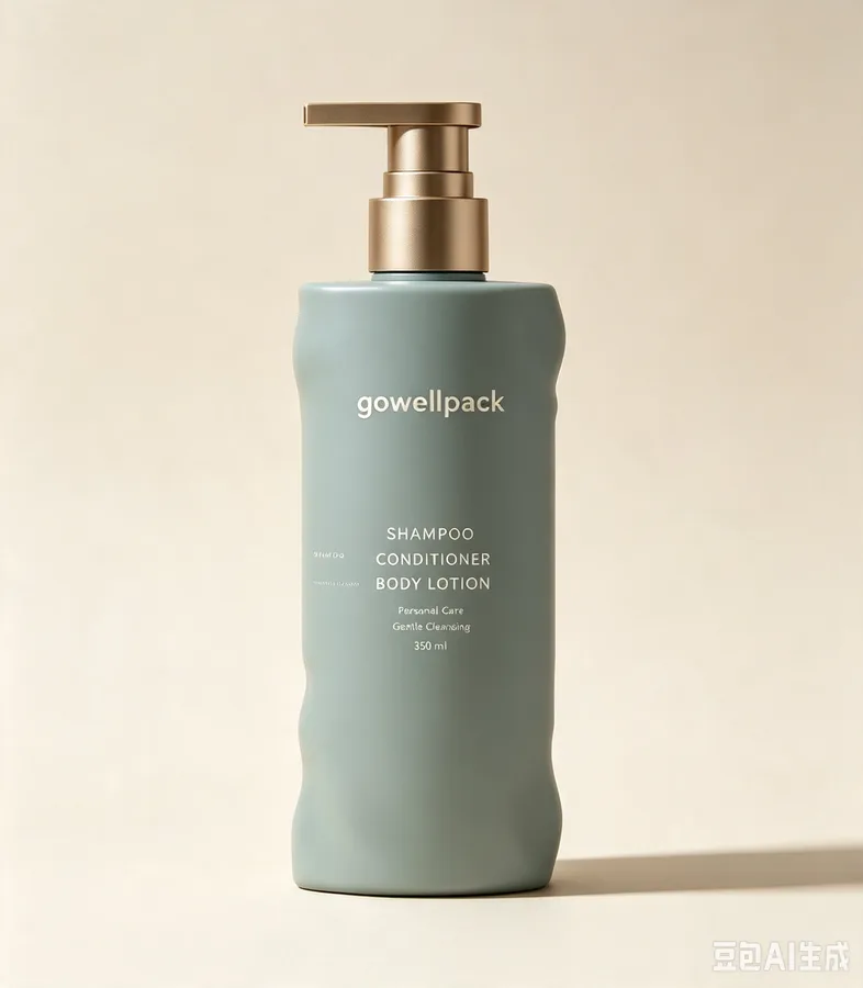 Matte Sage Green Plastic Bottle with Gold Pump