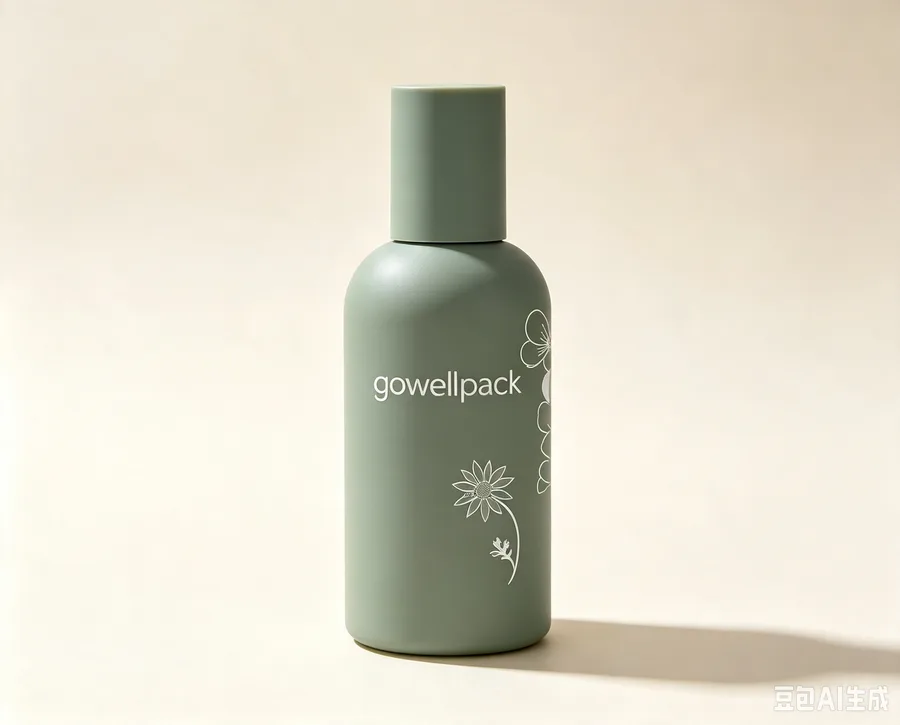 Matte Sage Green Cosmetic Bottle with Matching Cap