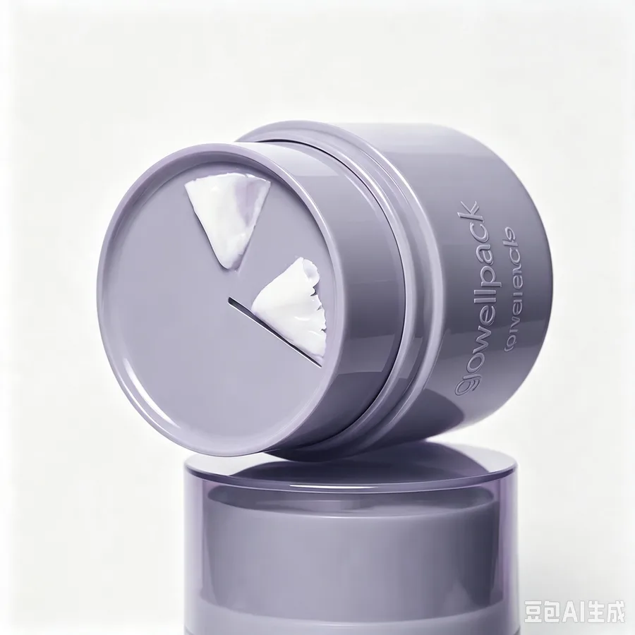Purple airless push down cream jar dispenser