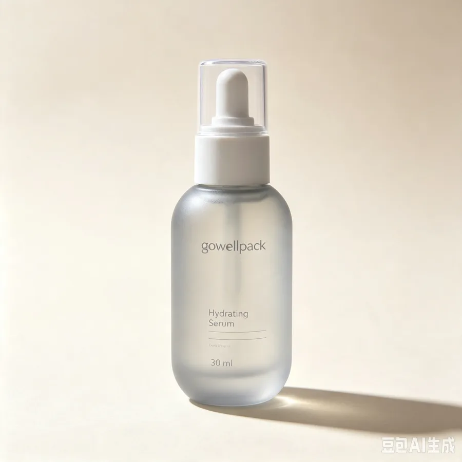 Frosted Glass Serum Bottle with White Dropper