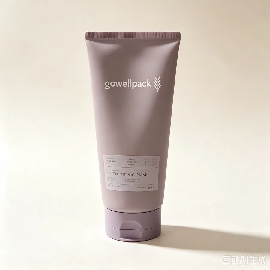 Matte mauve plastic squeeze tube with flip cap