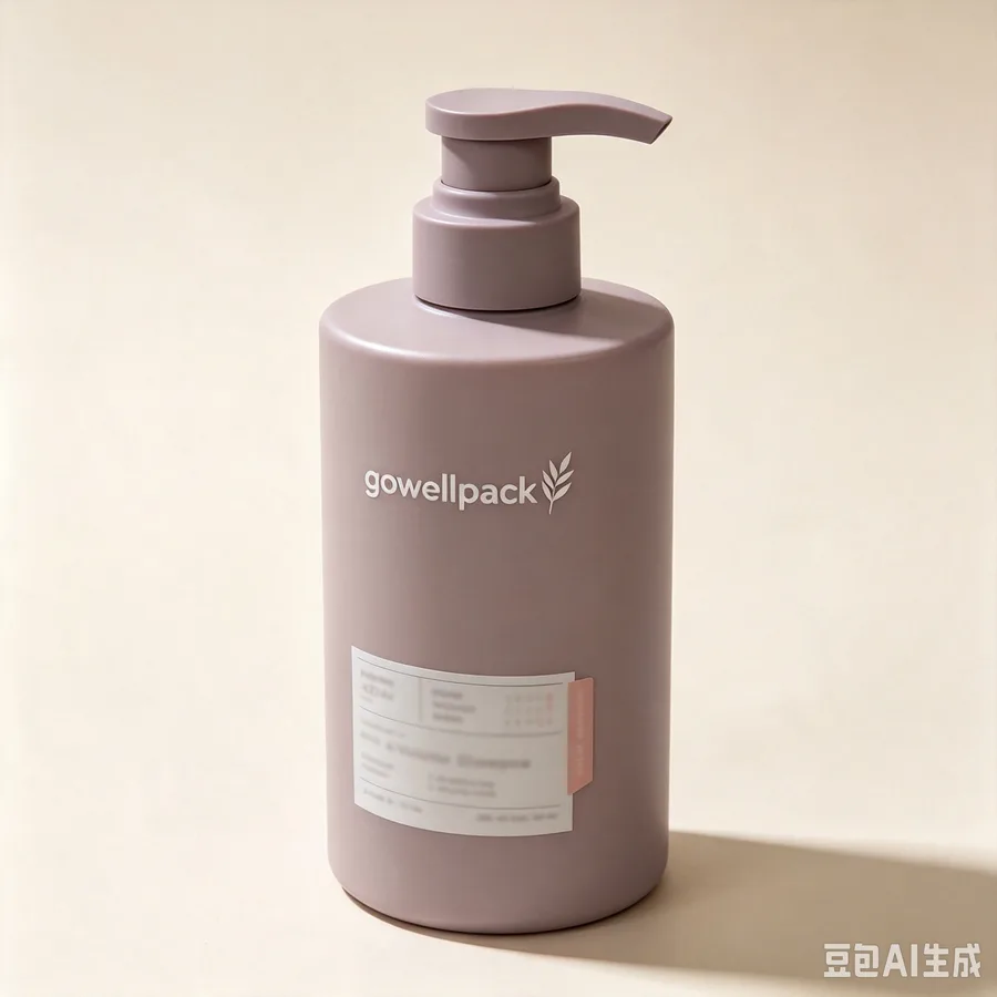 Matte Dusty Pink Plastic Bottle with Pump Dispenser