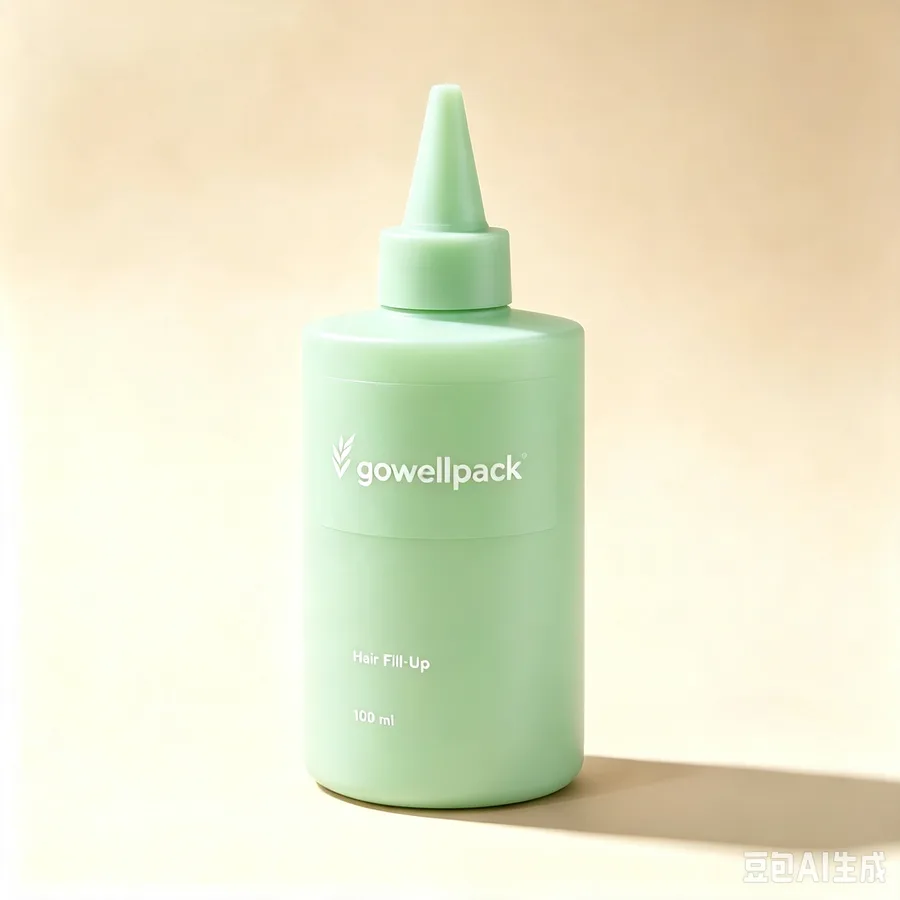 Matte Light Green Plastic Scalp Applicator Bottle