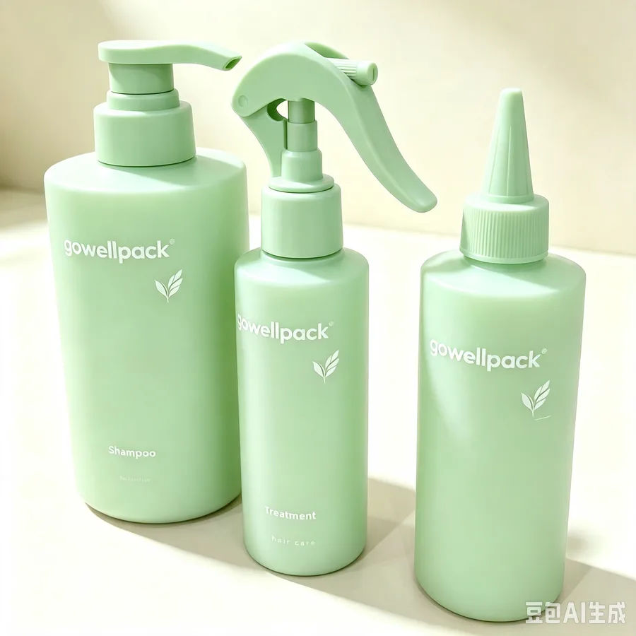 Matte Pale Green Hair Care Packaging Set