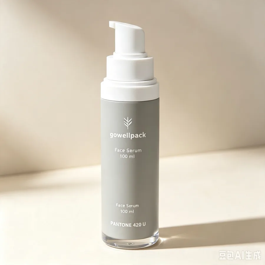 Matte Grey Airless Pump Bottle for Face Serum