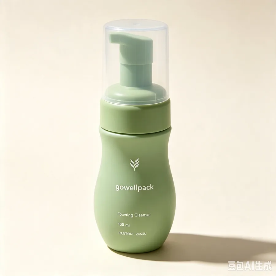 Curved Green Plastic Foaming Pump Bottle