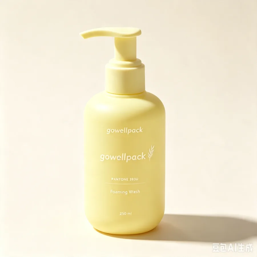 Matte Yellow Plastic Bottle with Dispenser Pump