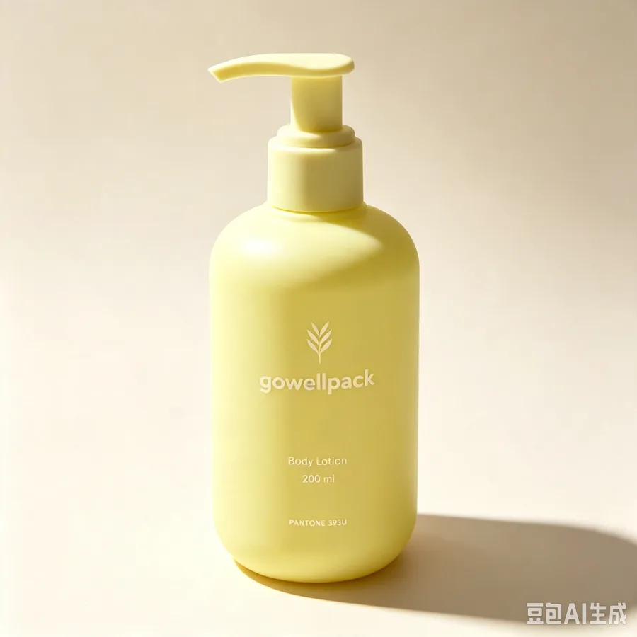 Matte Yellow Plastic Lotion Bottle with Pump