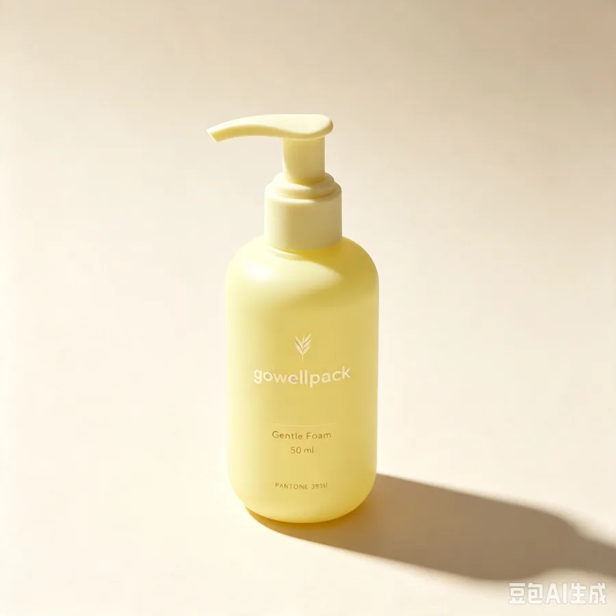Matte Yellow Pump Bottle for Foam Cleanser